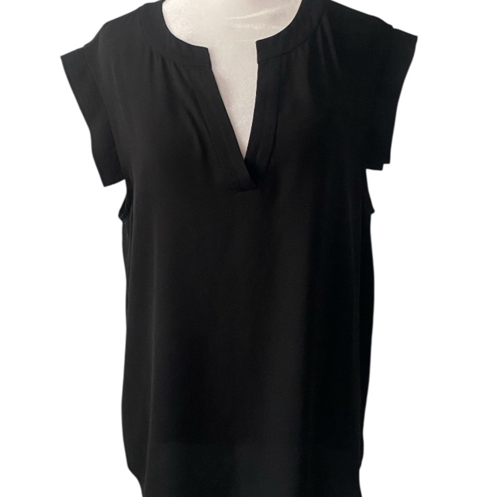 J.Crew Black top blouse size 14 100% Polyester